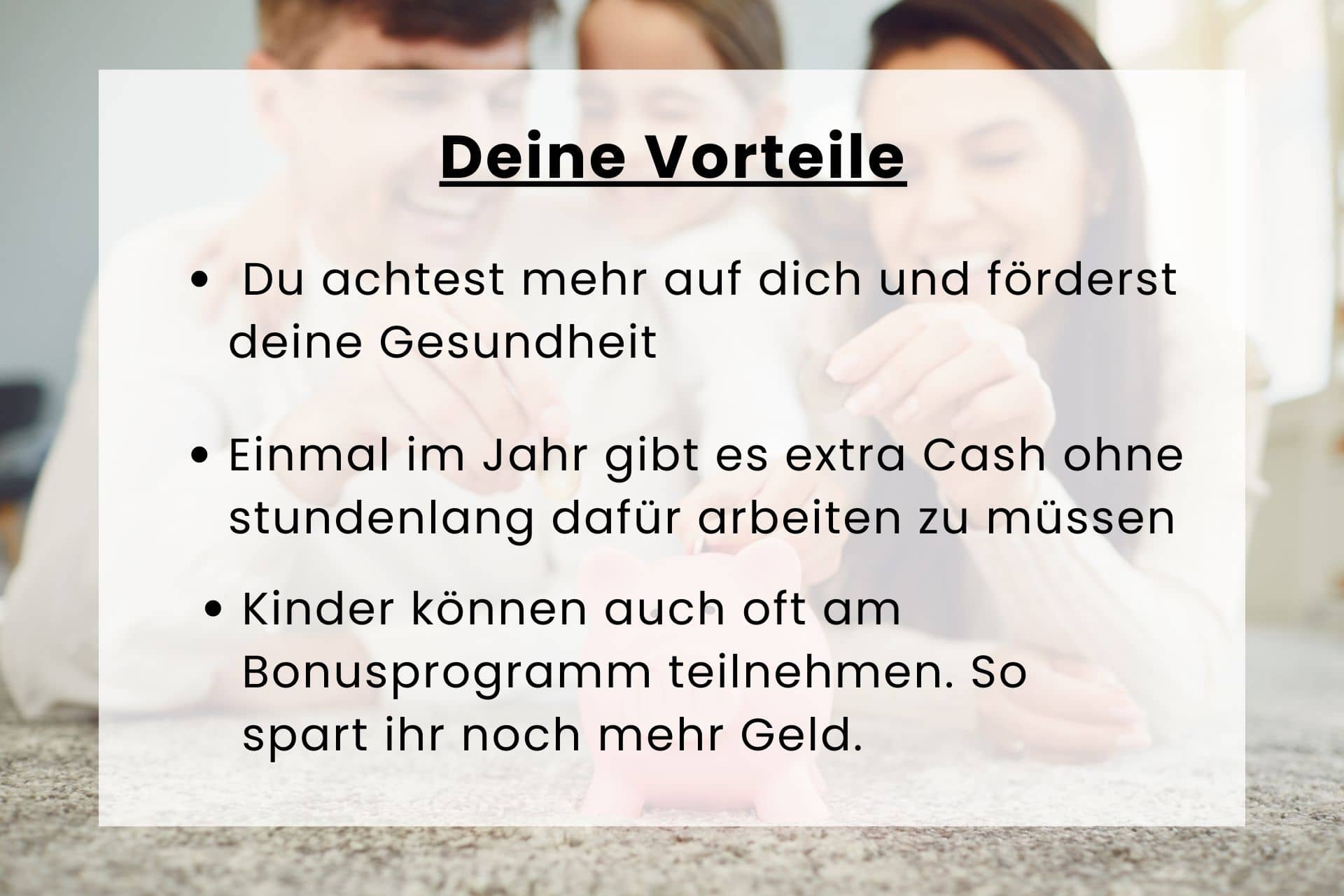 Tipps zum Geld sparen. Kinder Bonusprogramm Krankenkasse