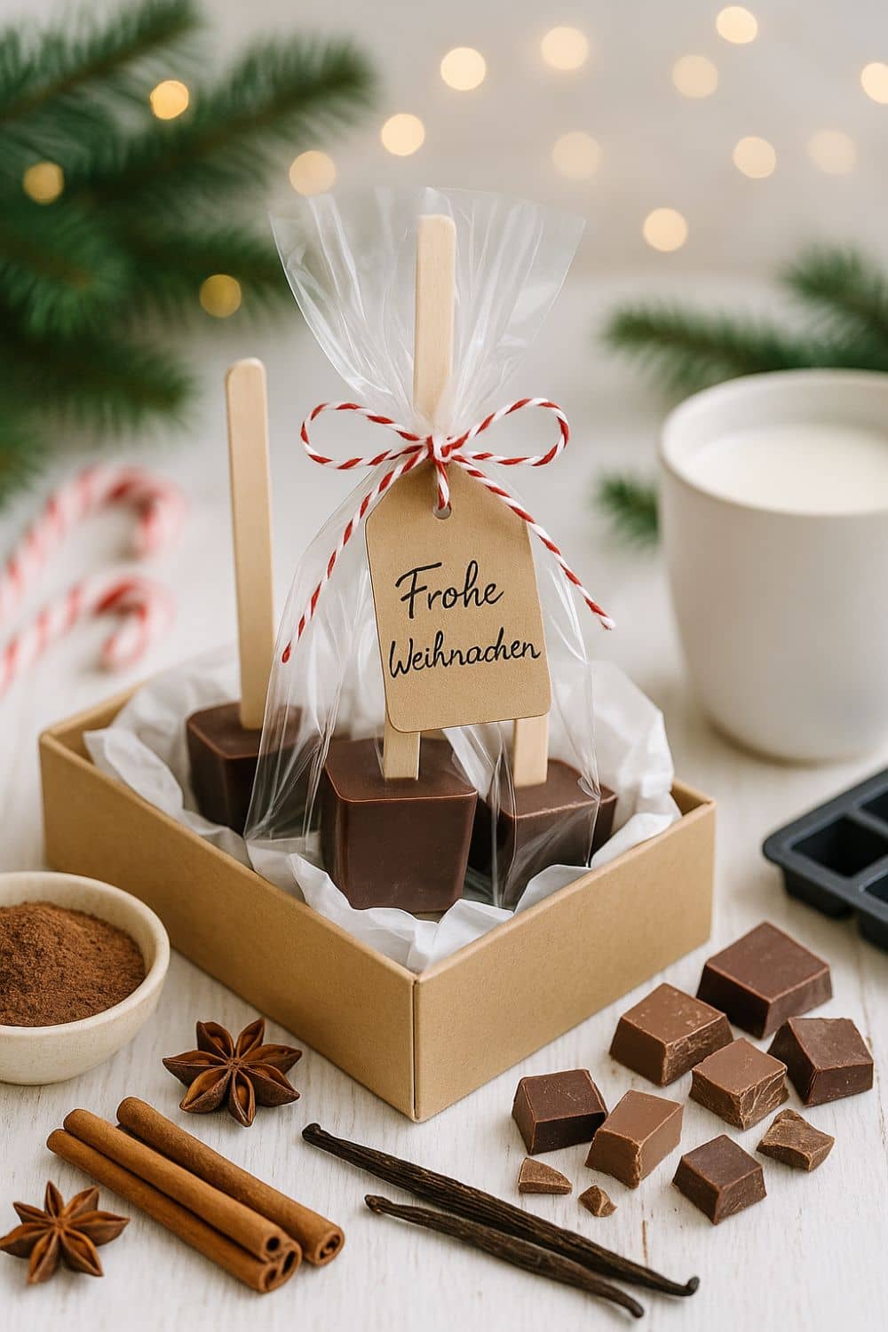 DIY Weihnachtsgeschenke heiße Schokolade im Glas