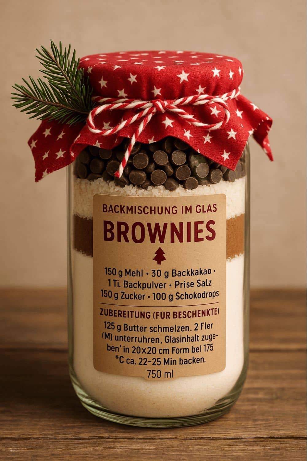 DIY Weihnachtsgeschenke Brownie im Glas