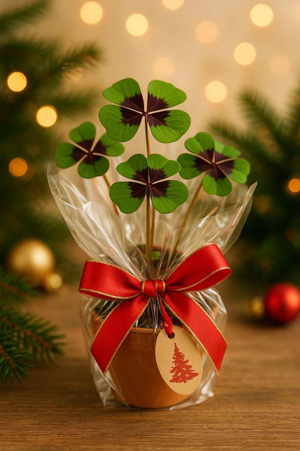 Weihnachtsgeschenke für Kollegen. Glücksklee