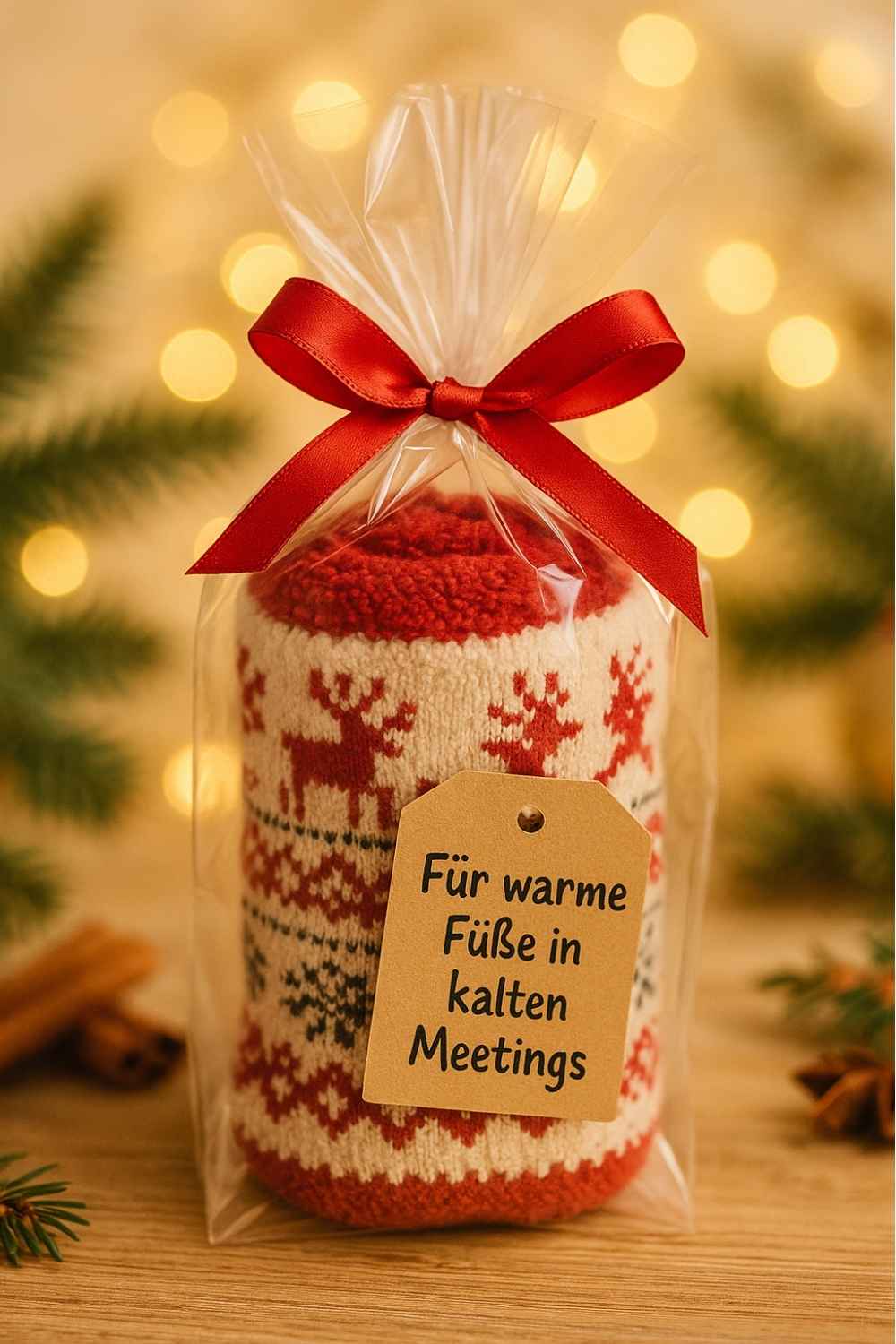 Weihnachtsgeschenke für Kollegen. Kuschelsocken
