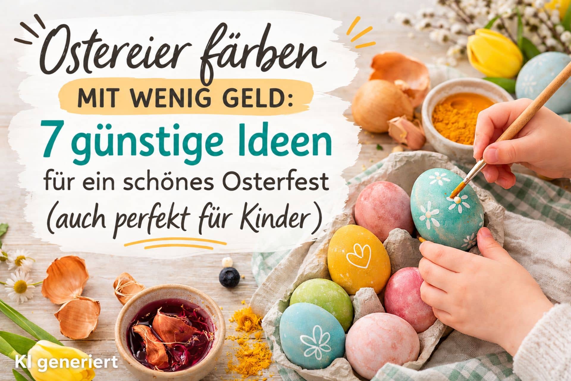 Ostereier färben mit wenig Geld: 7 günstige Ideen für ein schönes Osterfest (auch perfekt für Kinder)